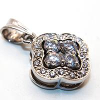 Splendido ciondolo Vintage argento pietre CZ