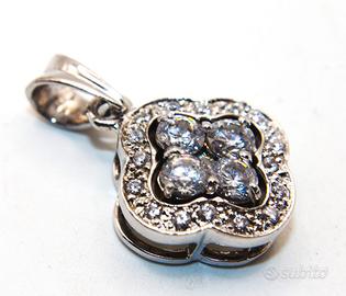 Splendido ciondolo Vintage argento pietre CZ