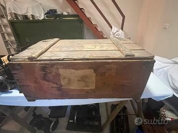 Baule Cassa Legno militare epoca WWII vintage