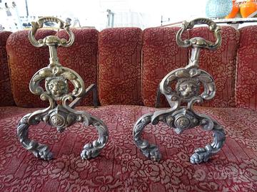 Alari da camino in ottone