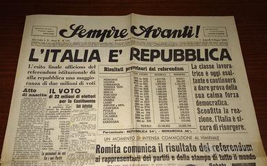 GIORNALE 1946: REFERENDUM L’ITALIA E’ REPUBBLICA