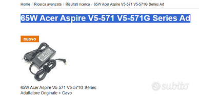Alimentato 65W Acer Aspire V5-571 V5-571G