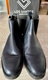 Stivaletti Chelsea Boot in Pelle Blu Notte