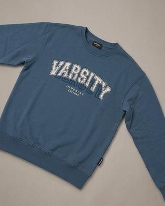 Felpa girocollo blu "Varsity" kids