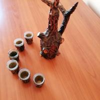 bottiglia da liquore ricoperta di legno 