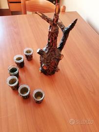 bottiglia da liquore ricoperta di legno 