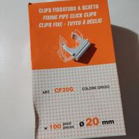100 Clip Fissatubo a Scatto 20mm