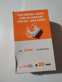100 Clip Fissatubo a Scatto 20mm