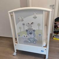 culla pali per bambini con materasso in omag