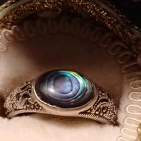 anello vintage  con pietra multicolori