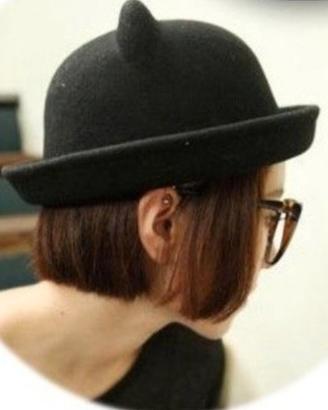 Bomb Bowler Hat Cat Ear  / Cappello Bombetta gatto