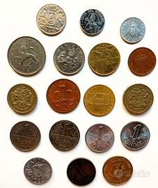 Lotto di 18 monete vintage europee