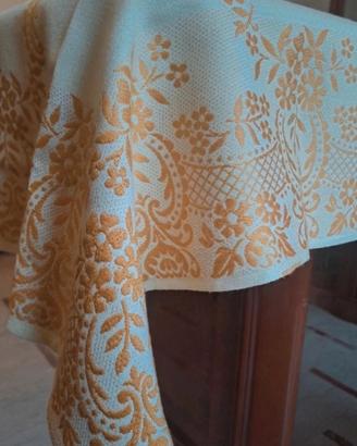 Tovaglia damascata Jacquard anni '60 124x128 