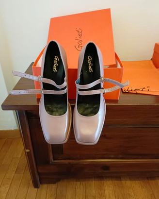 scarpe cipria decollete num 41 GALIETI in pelle