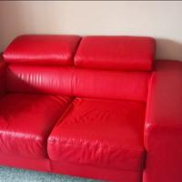 divano vera pelle rosso
