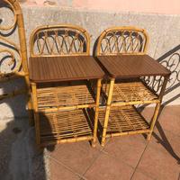 Coppia di coodini in bambù e rattan ‘60 design