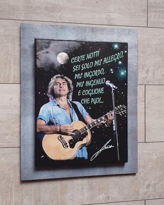 Quadro in legno omaggio a Luciano Ligabue 