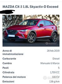 Mazda CX3  per scarso utilizzo 