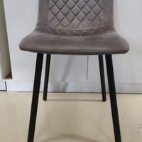 4 sedie in microfibra trapuntata grigio – eleganti