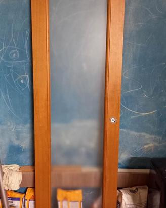 Porta in legna/vetro satinato, scorevole, 210x66cm
