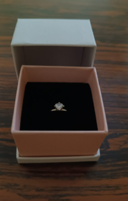 Anello Solitario Pandora con cuore bianco