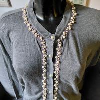 cardigan donna con perle 