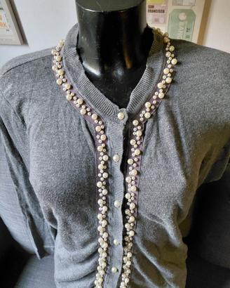 cardigan donna con perle 