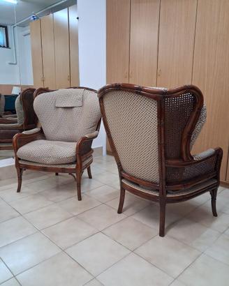 2 poltrone vintage. Midollino e paglia di Vienna