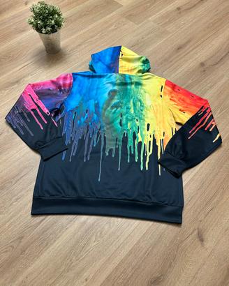 Felpa cappuccio multicolore taglia L