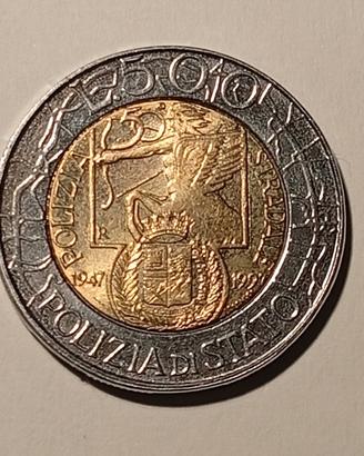500 lire bimetalliche 1997 polizia 