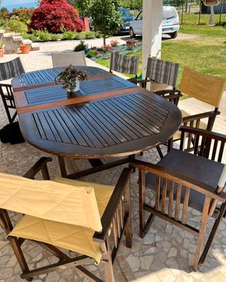 Tavolo in teak con 8 sedie