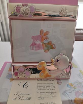 cornice foto  bambina in argento 925 NUOVA