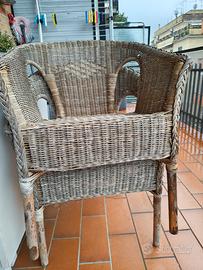 Coppia di sedie in rattan