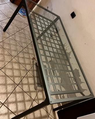 Tavolo in vetro e ferro battuto