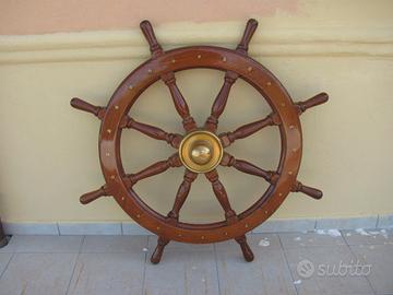 RUOTA TIMONE IN LEGNO DIAMETRO 80 CM RESTAURATA
