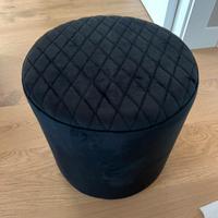 pouf nero in velluto 
