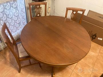 Tavolo in legno rotondo 115cm con allungo