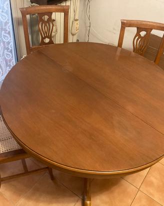 Tavolo in legno rotondo 115cm con allungo