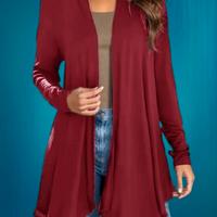 Cardigan da Donna Taglia L Colore Cremisi Leggero