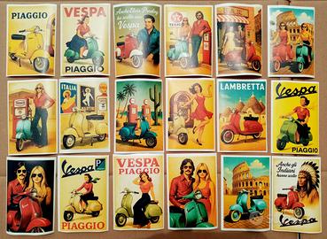 Blocco 18 adesivi Vespa 16cm Piaggio