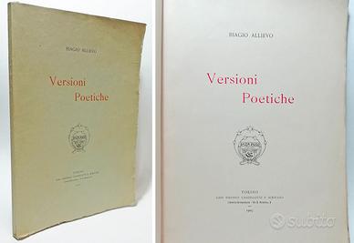 VERSIONI POETICHE - ALLIEVO BIAGIO 1a ed. 1903