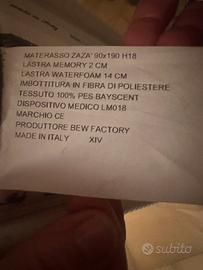 Materasso singolo