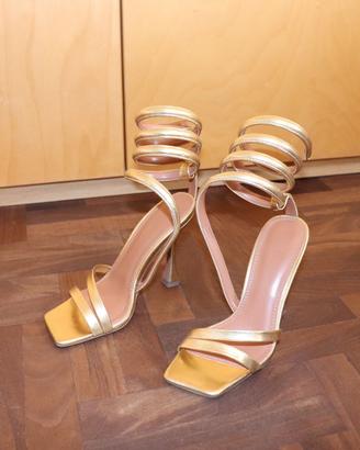 sandalo oro tacco 10 cm