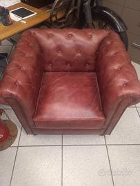 Poltrona in pelle Chester nuova
