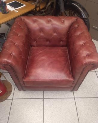 Poltrona in pelle Chester nuova