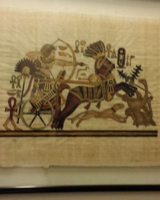 2 quadri carta papiro immagini Egiziani