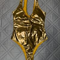 Costume intero donna oro metallizzato