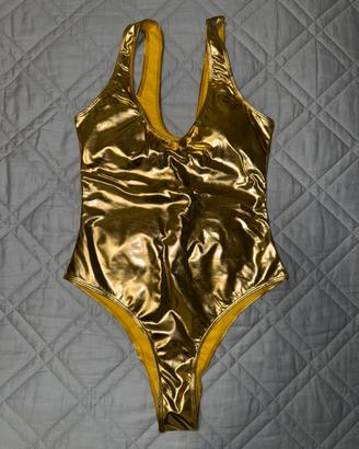 Costume intero donna oro metallizzato