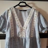 blusa zara azzurra s