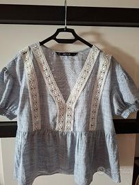 blusa zara azzurra s
